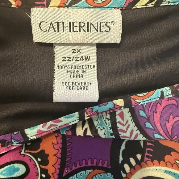 Catherine’s Women’s Tops 2X ~SET OF 3~ Bohemian Blouses Stretchy Flowy Cool EUC - Picture 10 of 16